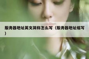 服务器地址英文简称怎么写（服务器地址缩写）