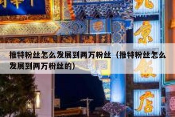 推特粉丝怎么发展到两万粉丝（推特粉丝怎么发展到两万粉丝的）