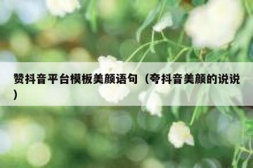 赞抖音平台模板美颜语句（夸抖音美颜的说说）
