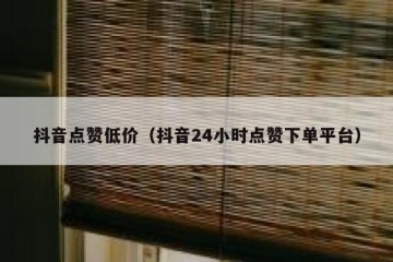 抖音点赞低价（抖音24小时点赞下单平台）