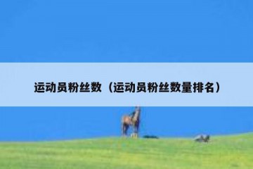 运动员粉丝数（运动员粉丝数量排名）