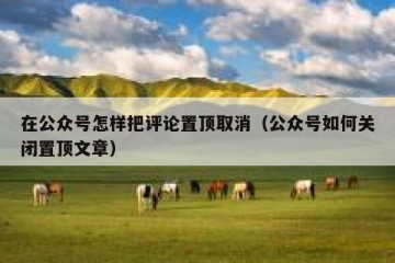 在公众号怎样把评论置顶取消（公众号如何关闭置顶文章）