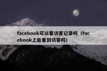 facebook可以看访客记录吗（facebook上能看到访客吗）