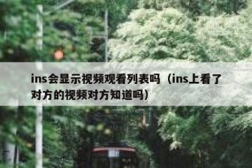 ins会显示视频观看列表吗（ins上看了对方的视频对方知道吗）
