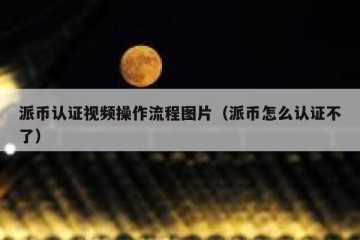 派币认证视频操作流程图片（派币怎么认证不了）