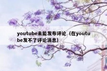 youtube未能发布评论（在youtube发不了评论消息）