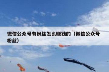 微信公众号有粉丝怎么赚钱的（微信公众号 粉丝）