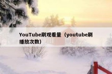 YouTube刷观看量（youtube刷播放次数）