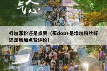 抖加涨粉还是点赞（买dou+是增加粉丝好还是增加点赞评论）