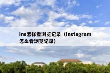 ins怎样看浏览记录（instagram怎么看浏览记录）
