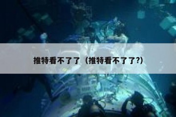 推特看不了了（推特看不了了?）