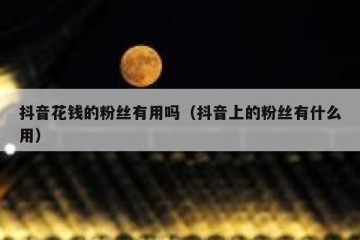 抖音花钱的粉丝有用吗（抖音上的粉丝有什么用）
