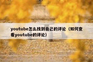 youtube怎么找到自己的评论（如何查看youtube的评论）