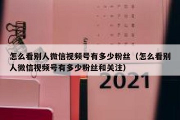 怎么看别人微信视频号有多少粉丝（怎么看别人微信视频号有多少粉丝和关注）