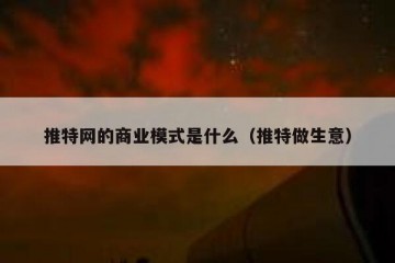 推特网的商业模式是什么（推特做生意）