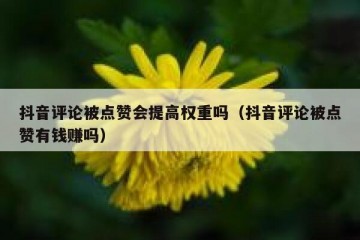 抖音评论被点赞会提高权重吗（抖音评论被点赞有钱赚吗）