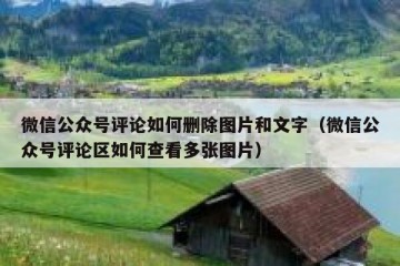 微信公众号评论如何删除图片和文字（微信公众号评论区如何查看多张图片）