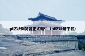 pi区块浏览器正式诞生（pi区块链下载）