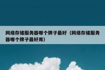 网络存储服务器哪个牌子最好（网络存储服务器哪个牌子最好用）