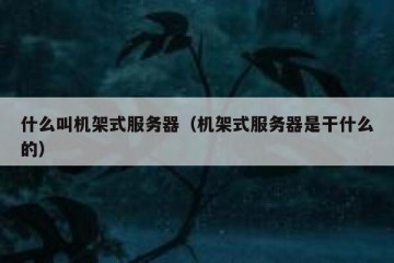 什么叫机架式服务器（机架式服务器是干什么的）