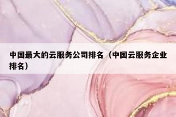 中国最大的云服务公司排名（中国云服务企业排名）