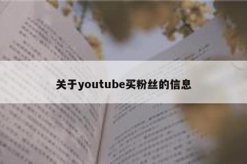 关于youtube买粉丝的信息
