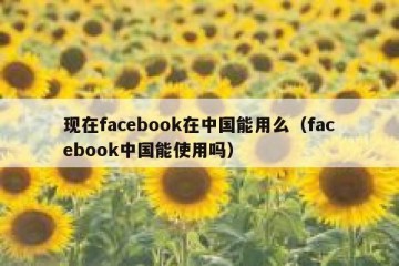 现在facebook在中国能用么（facebook中国能使用吗）