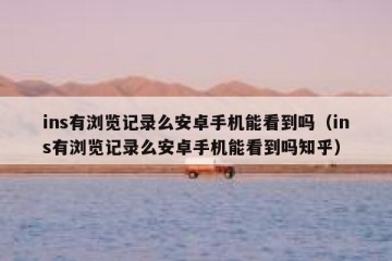 ins有浏览记录么安卓手机能看到吗（ins有浏览记录么安卓手机能看到吗知乎）