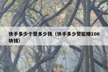 快手多少个赞多少钱（快手多少赞能赚100块钱）