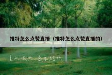 推特怎么点赞直播（推特怎么点赞直播的）