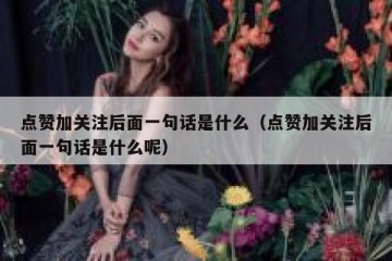 点赞加关注后面一句话是什么（点赞加关注后面一句话是什么呢）