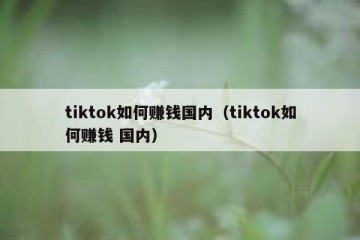 tiktok如何赚钱国内（tiktok如何赚钱 国内）