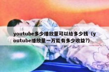 youtube多少播放量可以给多少钱（youtube播放量一万能有多少收益?）