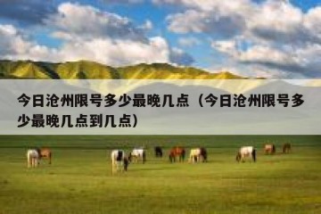 今日沧州限号多少最晚几点（今日沧州限号多少最晚几点到几点）