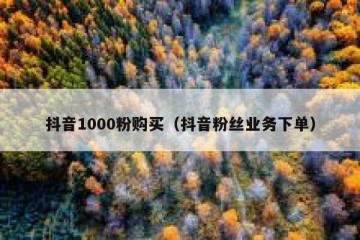 抖音1000粉购买（抖音粉丝业务下单）