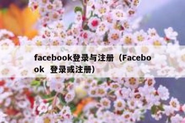 facebook登录与注册（Facebook  登录或注册）