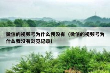 微信的视频号为什么我没有（微信的视频号为什么我没有浏览记录）
