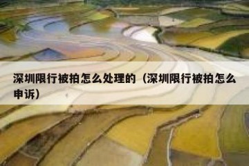 深圳限行被拍怎么处理的（深圳限行被拍怎么申诉）