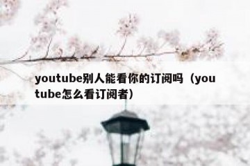 youtube别人能看你的订阅吗（youtube怎么看订阅者）