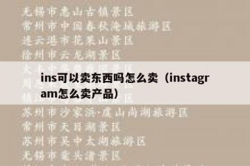 ins可以卖东西吗怎么卖（instagram怎么卖产品）