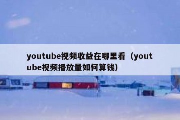 youtube视频收益在哪里看（youtube视频播放量如何算钱）
