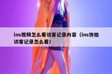 ins视频怎么看访客记录内容（ins快拍访客记录怎么看）