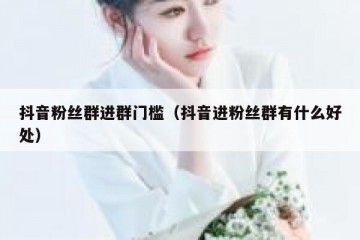 抖音粉丝群进群门槛（抖音进粉丝群有什么好处）