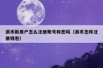 派币新用户怎么注册账号和密码（派币怎样注册钱包）