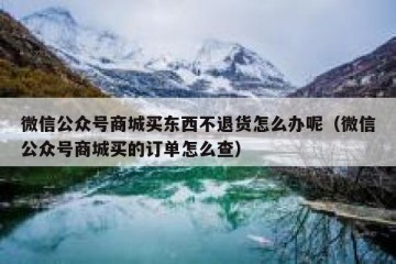 微信公众号商城买东西不退货怎么办呢（微信公众号商城买的订单怎么查）