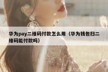 华为pay二维码付款怎么用（华为钱包扫二维码能付款吗）