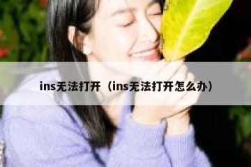 ins无法打开（ins无法打开怎么办）