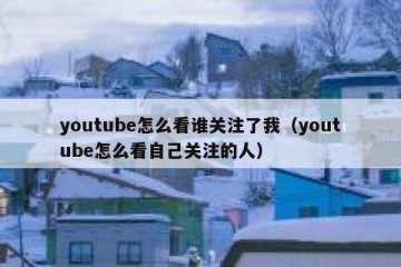 youtube怎么看谁关注了我（youtube怎么看自己关注的人）