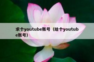 求个youtube账号（给个youtube账号）