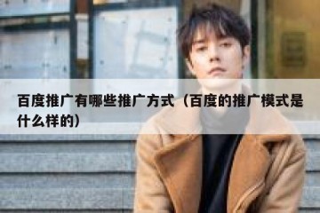 百度推广有哪些推广方式（百度的推广模式是什么样的）